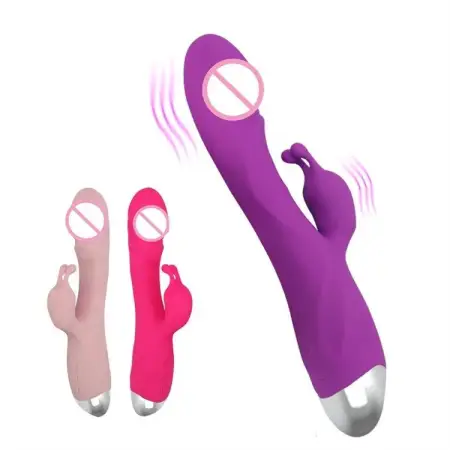 10 Speed USB Double Motor Clitoral Stimulator AV Realistic Dildo Rabbit Vibrator Sex Toys for Women