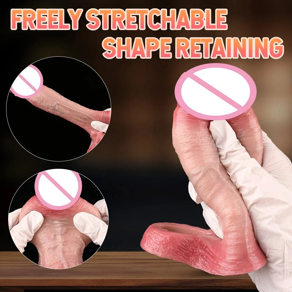 Silicone Open-ended Ultra Realistic Sheath for Men Cock Enlarge Soft Penis Sleeve Sex Toys With Anti-drop for Men Sex Toys