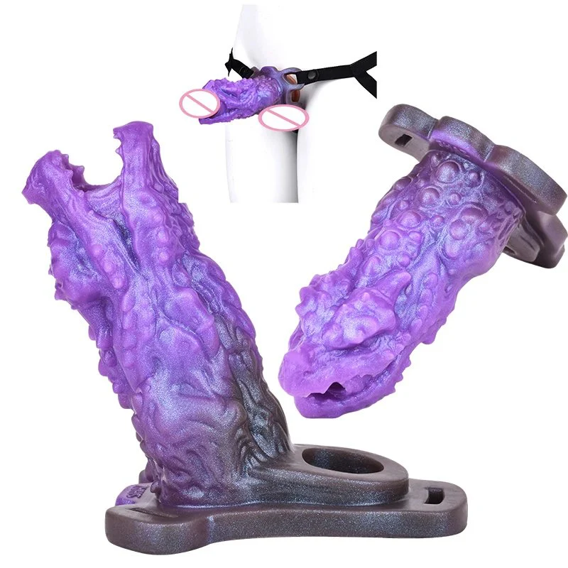 Alien Cock Sleeves With Support Frame and Belt Male Delay Ejaculation Cock Sleeves Penis Ring Ultra-Soft Pennis Extender for Man