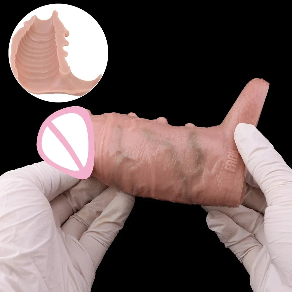 Silicone Realistic Penis Sleeve Soft and Comfortable Penis Sheath Sex Toy Extension Enlarger Male Dildo Sleeve Cock Sleeve