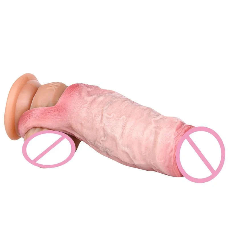 Silicone Realistic Penis Sleeve with a Realistic Feel Open-ended Penis Extender Suitable for Men Available in 2 Sizes