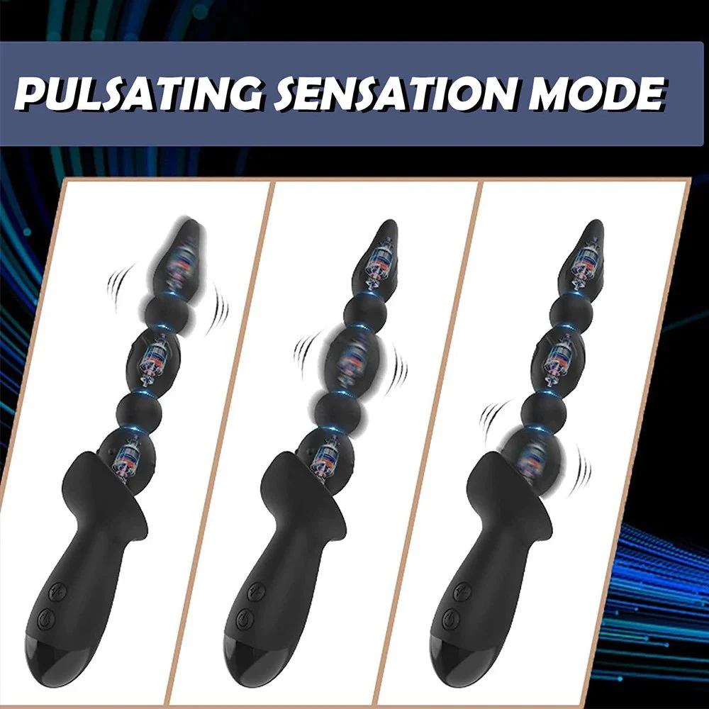 10 Frequency Strong Earthquake Electric Silicone Anal Plug Pull Bead USB Charging Backyard Adult Sex Toys