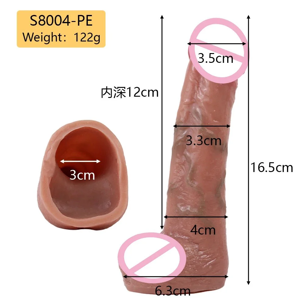 Simulate Large Size Penis Sleeve Enlargement Penis Sex Toy Multi Functional Dildo Girth Enhancer Silicone Dildo for Men