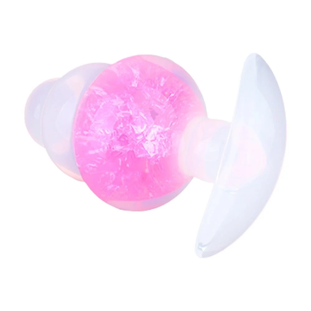 Crystal Silicone Anal Plug with a Ship Anchor Base Design Available in Two Colors for a Realistic Anal Plug Experience