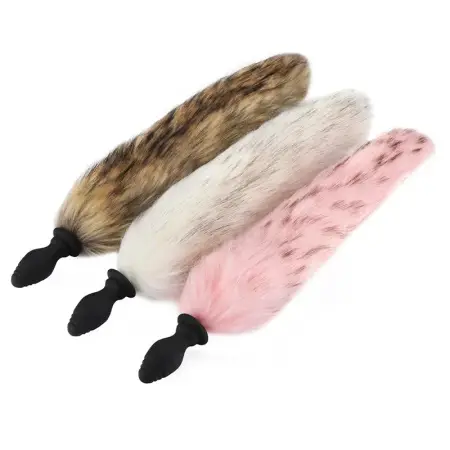 Electro Anal Plug Sex Toys Silicone Remote Control Anal Plug Fox Tail