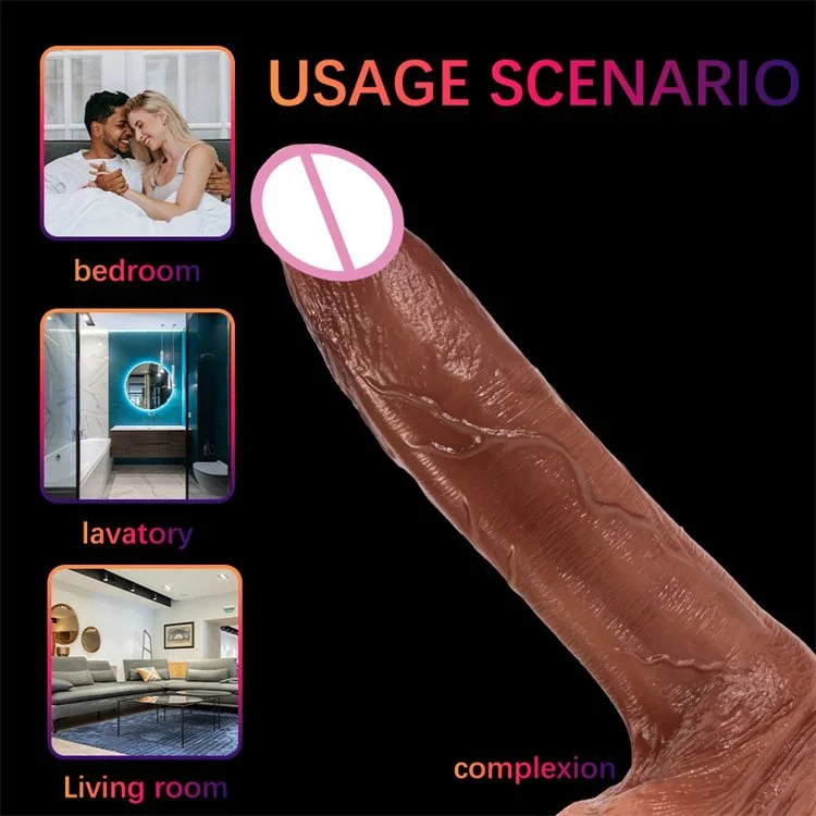 5CM Diameter Telescopic Thrusting Heated Dildos Realistic Silicone Huge Dildo Vibrator for Women Sex Toys
