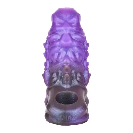 Amber Purple Fantasy Dildo Soft Silicone Penis Enlargement Sleeve Male Penis Extender Couple Sex Toys 1