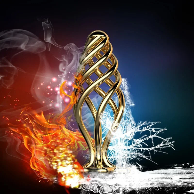 Electroplating Golden Hollow Out Spiral Metal Anal Plug Stimulus for Game Sex Toy
