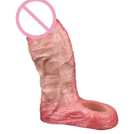 5.5inch Soft Realistic Liquid Silicone Elastic Realistic Dildo Sleeve Penis Sleeve Cock Sleeves Male Sex Product with Penis Ring