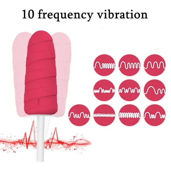 10-Speed USB-Powered Icy Cream Waterproof Non-Latex Vibrator for 10-Frequency Vaginal Wand for Women's Clit Clitoris Stimulation