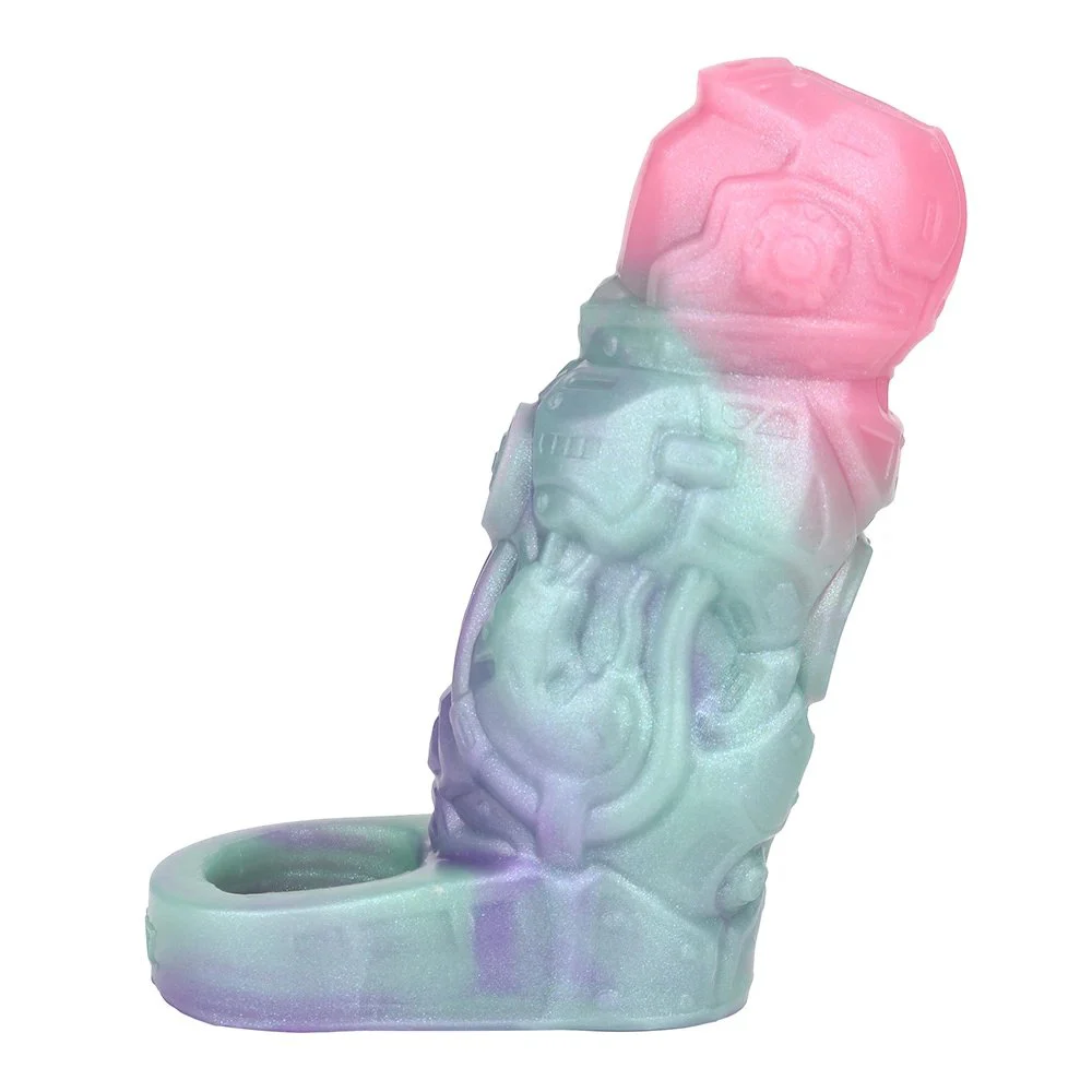 138g Reusable Condom with Cock Ring Open Fantasy Alien Super Soft Silicone Cock Sleeves Penis Enlargement for Male Sex Toy