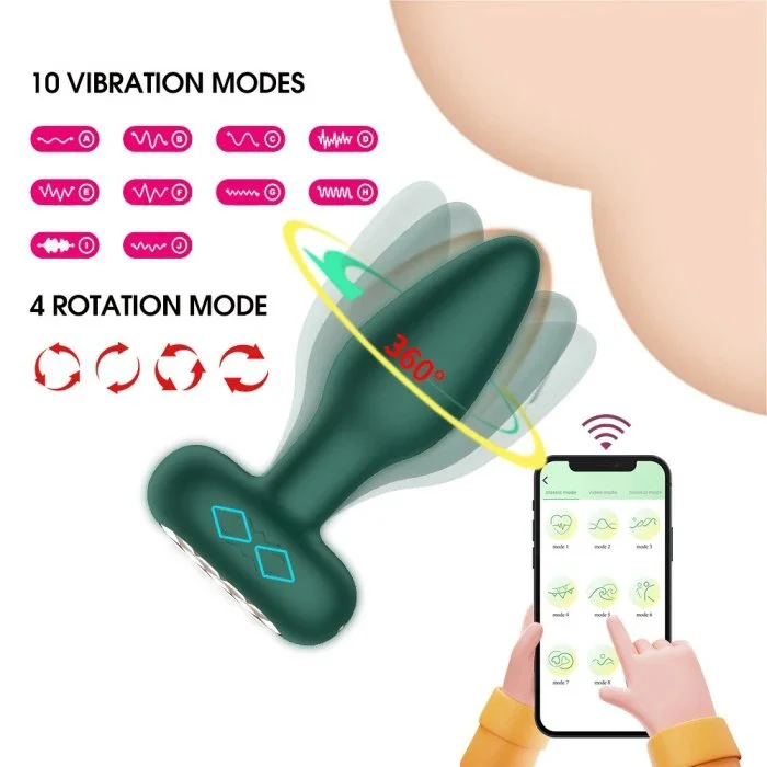 10 Vibrating Anal Sex Toy Prostate Massager with Control Pushing Male Anus