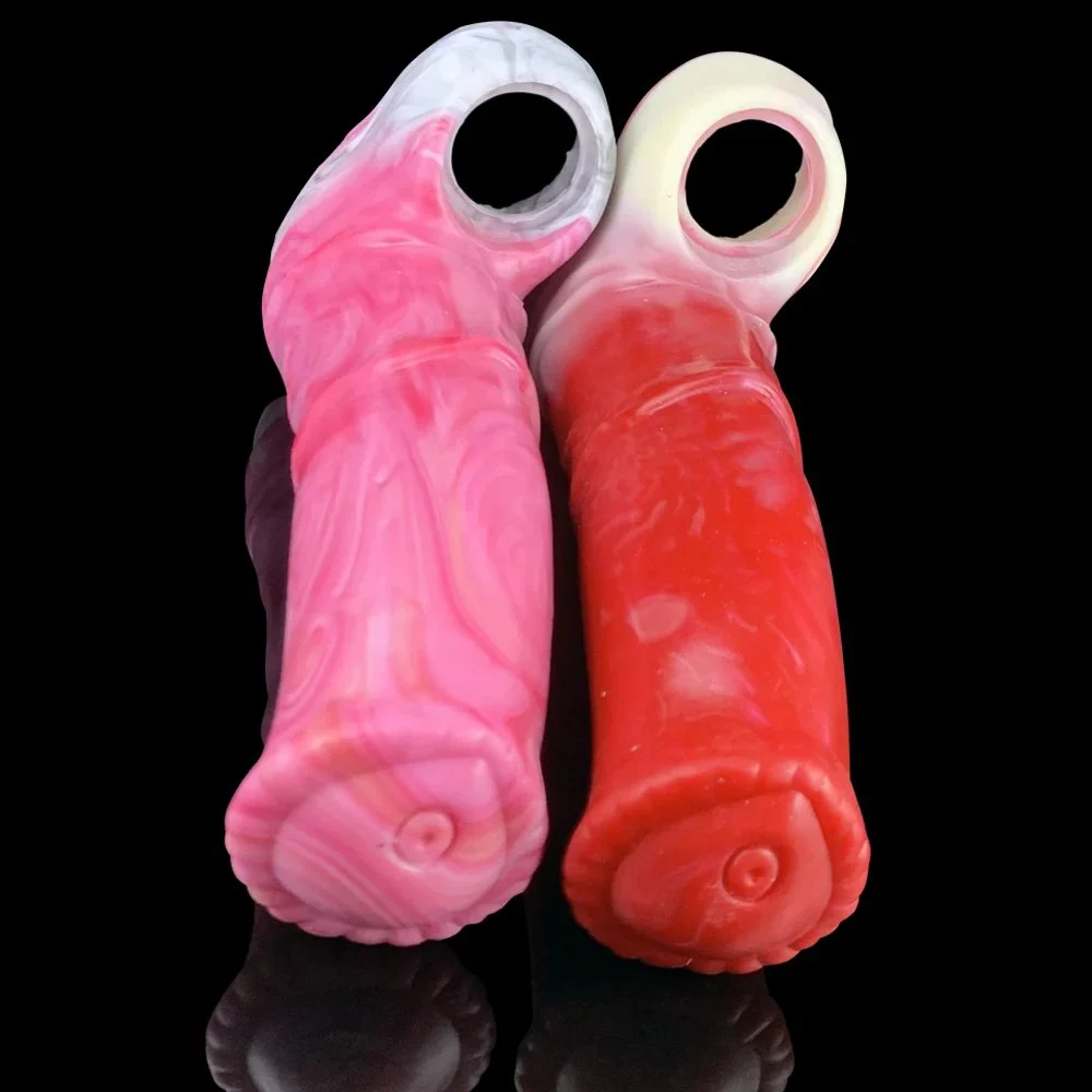 17.4cm Male Cock Sleeve Soft Silicone Penis EXtender Reusable Condoms Realistic Dildo Sleeve for Penis Enlargement