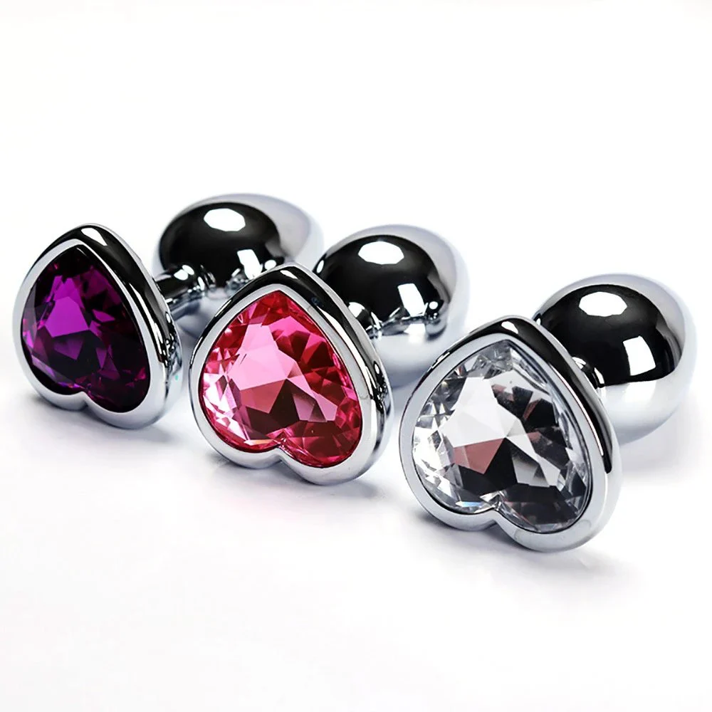 Heart-Shaped Metal Butt Plug Wearable Anal Dilator for Foreplay & Adult Pleasure