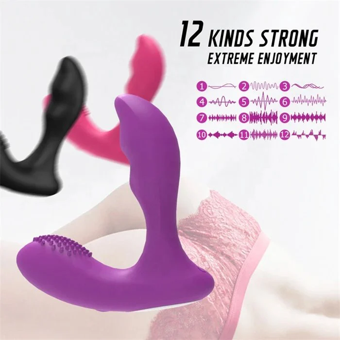 12-Frequency Remote Control Silicone Butt Plug Anal G-Spot Vibrator Sex Toys Men Women Couples Vibrating Anal Masturbation