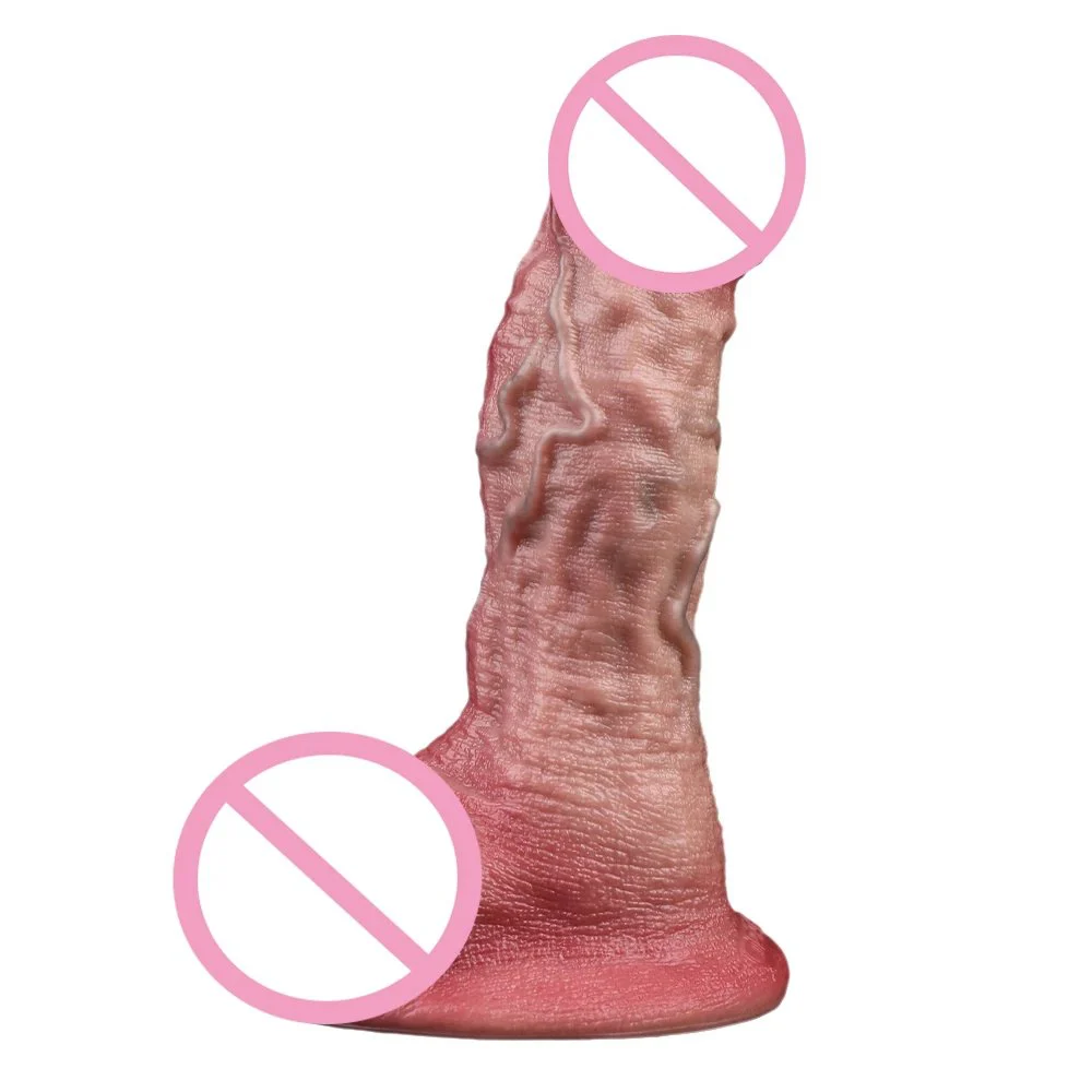 3D Precision Modeling Double-layer Technology Simulation Male Dildo Comes with Suction Cup Suitable for Female Sex Toys