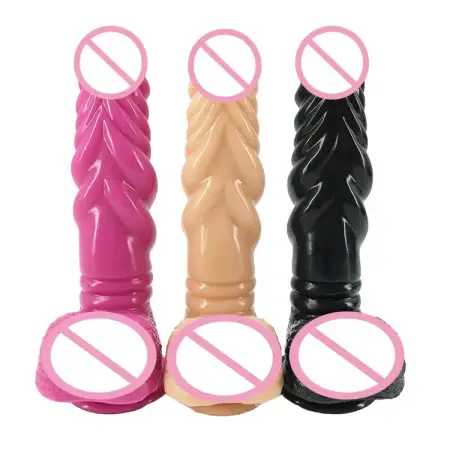 21cm 8.27 Big 5.1cm Threaded Shape Design Silicone Huge Realistic Dildo pink Black Flesh Butt Anal Plug Dildo for Men