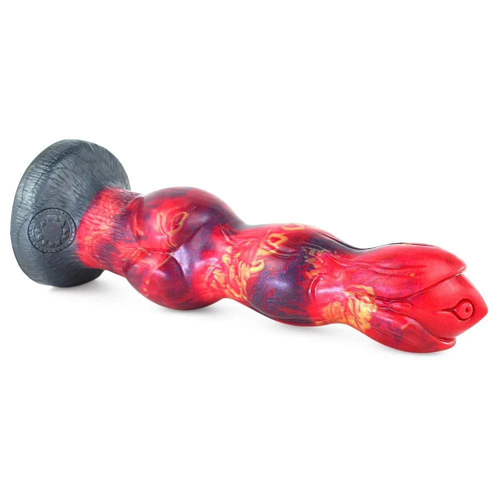 26.5 cm Silicone Sex Product Fire Dragon Coloured Female Penis Masturbator