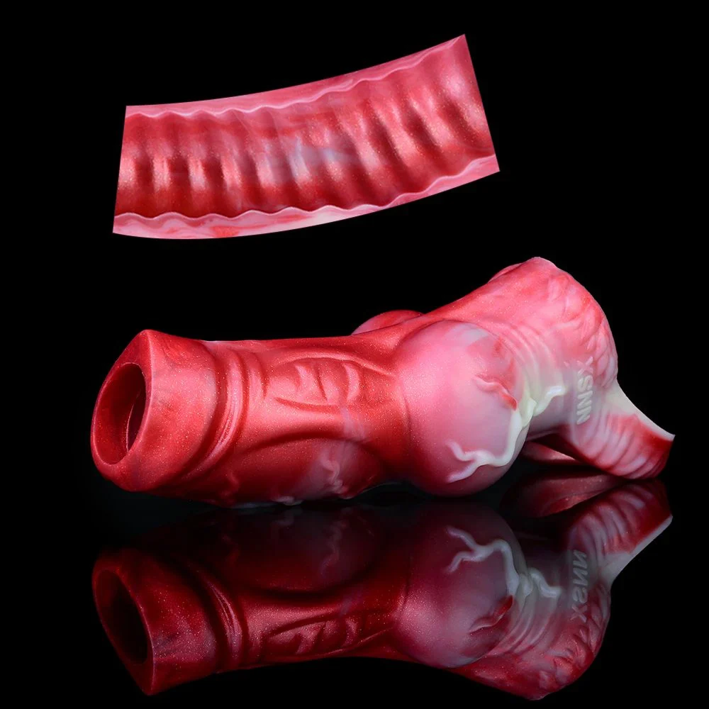 12.5 cm Enlarger Hollow Penis Sleeve for Men Sexing Glans Hole Penis Insertable Intimate Inner Channel Anti-off Curve Design