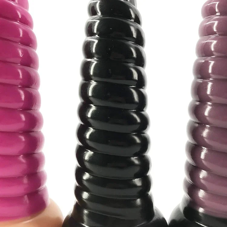 21cm 8.26 6.5cm Soft Realistic Flexible Safe Silicone Dildo Sex Toys Black Coffee Conch Butt Anal Plug for Sex Pleasure
