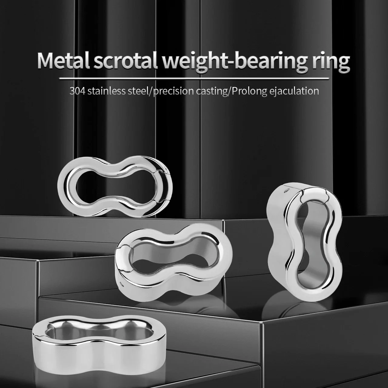 Stainless Steel Penis Ring for Men Delay Enhancer Cock Ring 4 Sizes Male Adult Sex Toy Light Restraint Design 18+