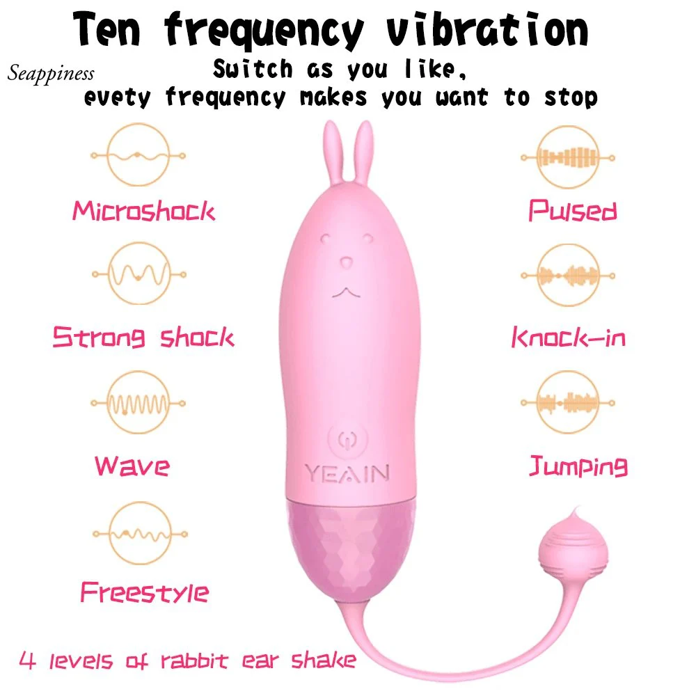 Lovely Animal Design Automatic Vibrating Love for Egg Multi-Frequency Vibration Jumping for Egg Rabbit Ears Stimulation Vibrator