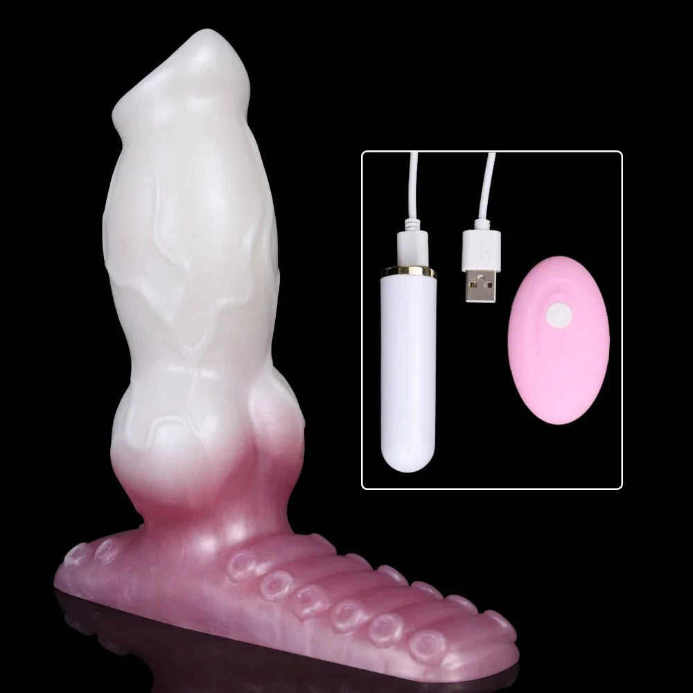 5.9 Inch FAAK Small Realistic Animal Horse Soft Silicone Penis Sleeve Strap-ons Vibrating Dildo for Lesbian