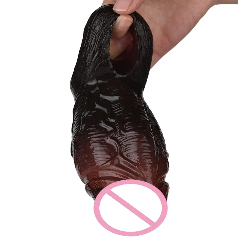 2 Color Enlargement Adults Male Sex Toys for Men Penis Sleeve with Convex Textures Cover Penis Ring Delay Ejaculation