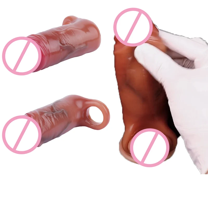 5.2-in Platinum Liquid Silicone Dildo Sheath Larger Stronger More Comfortable a Different Feeling Sex Toy for Man Woman