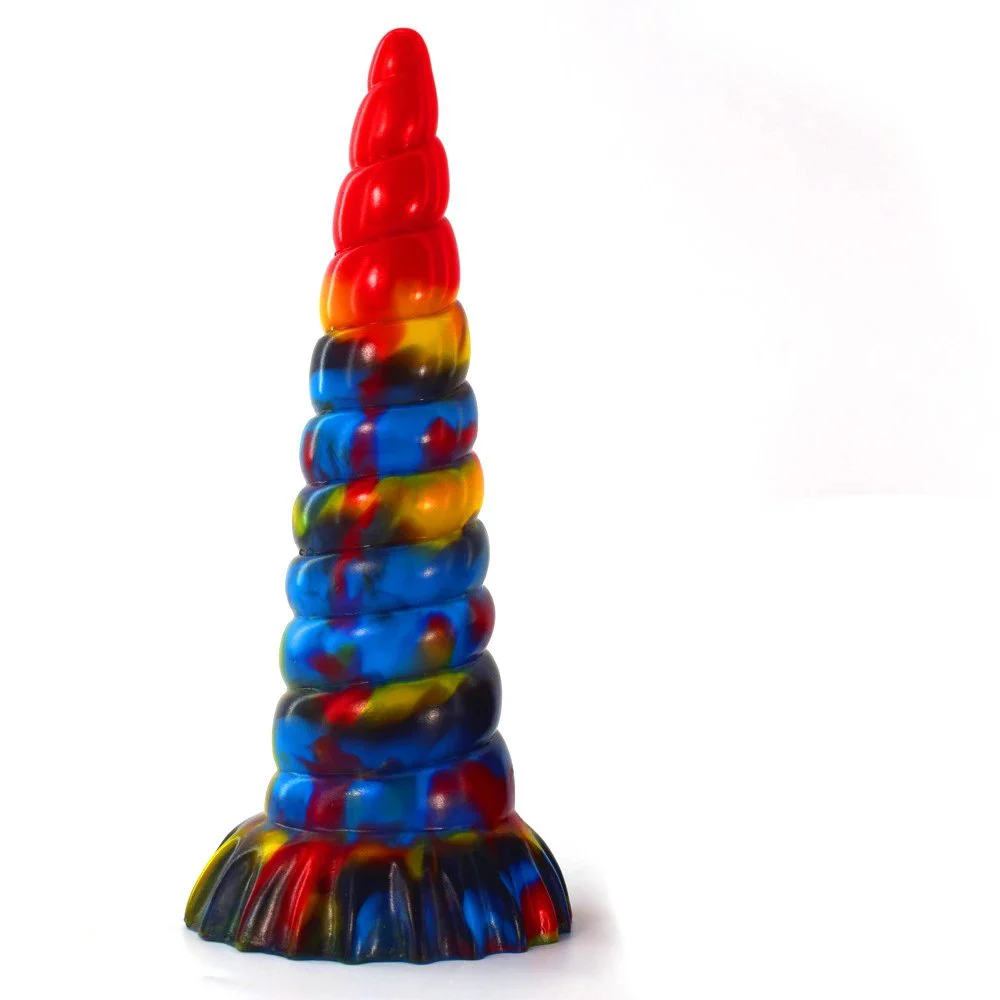 22.5cm Tower Shape Anal Plug High Quality Liquid Silicon Anal Plug with Sucker