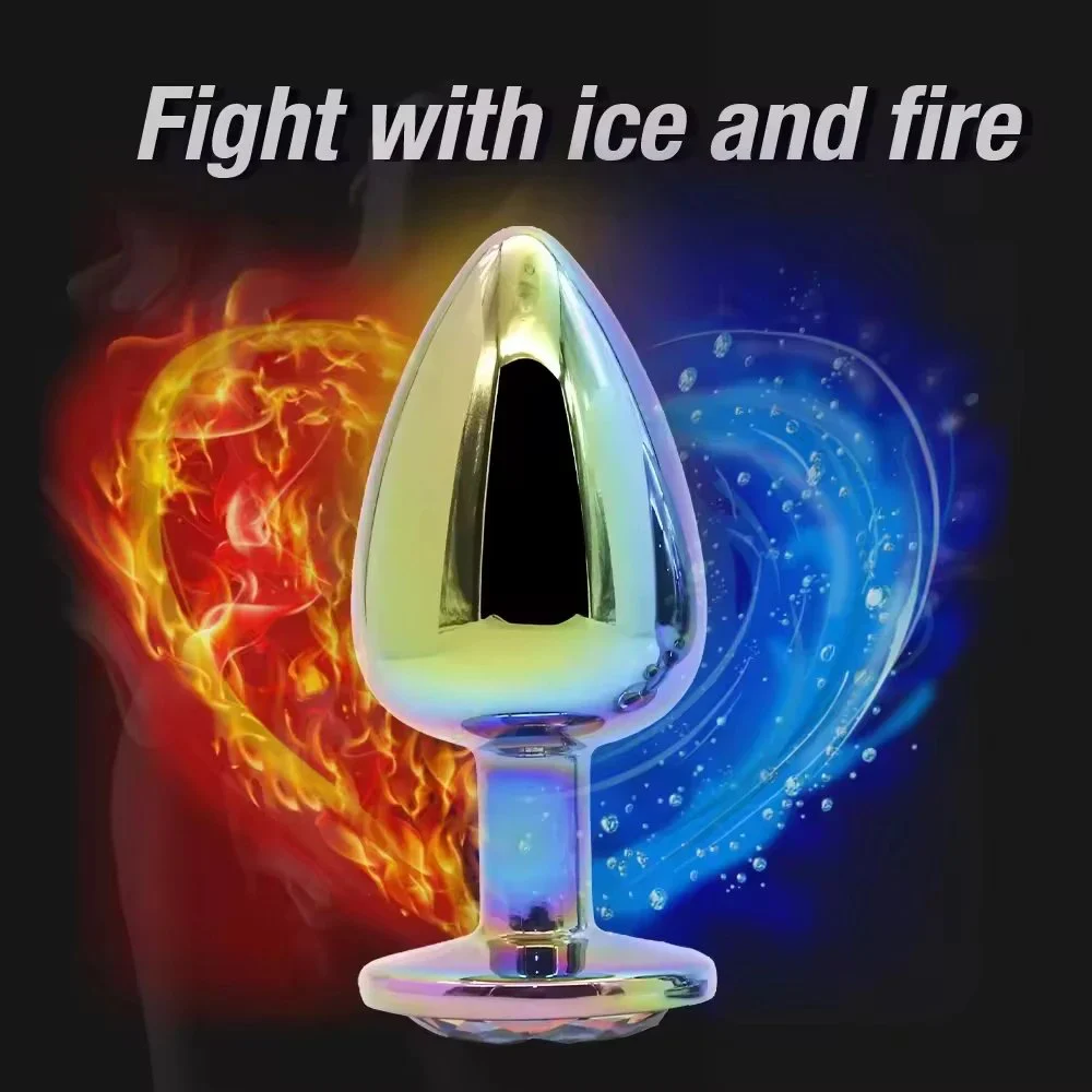 3 Pcs Colorful Bright Gold Crystal Metal Anal Plug Set Waterproof Eco-Friendly Sex Toy for Men and Women