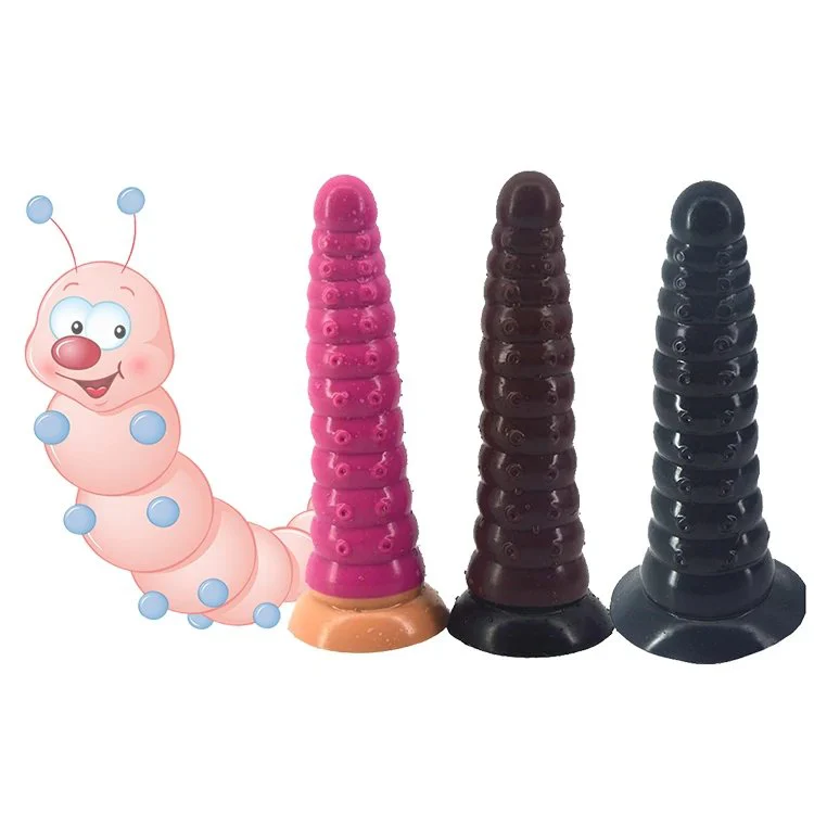 25cm 9.84 5.2cm Thick Big Silicone Anal Dildo Realistic Soft Flexible Caterpillar Shape Butt Toys for Women and Men Sex