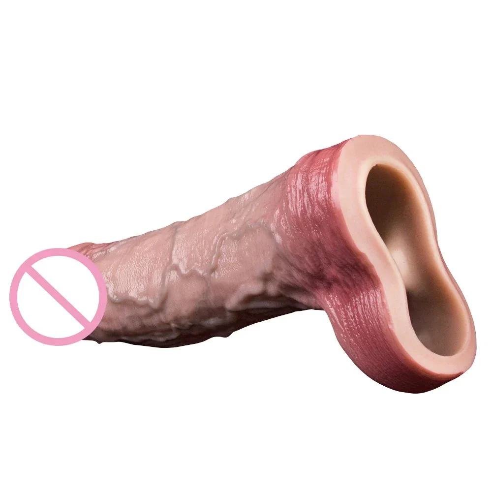 Super Simulated Best Penis Enlargement Penis Sleeve Liquid Silicone Material Male Penis Extender