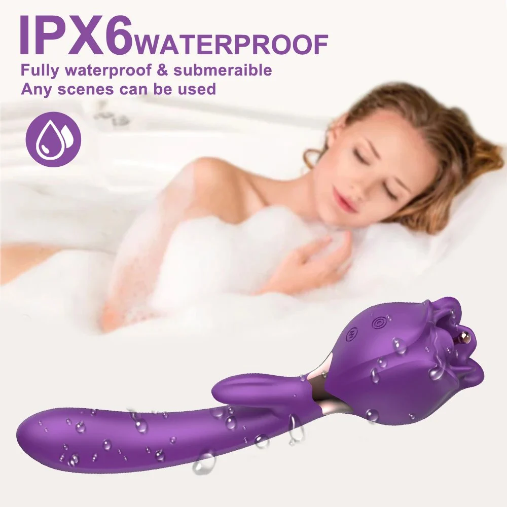 Pink Flower Vibrator Red Rose Shaped Sex Toy Sucker for Women Adult's Sucking Rose Vibrating Toy