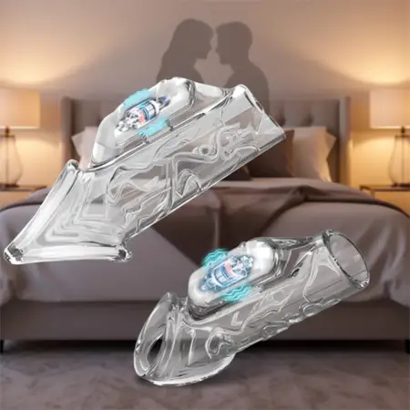 Transparent Vibrating Penis Sleeve Sex Toy for Male Delay Time Sexual Pleasure
