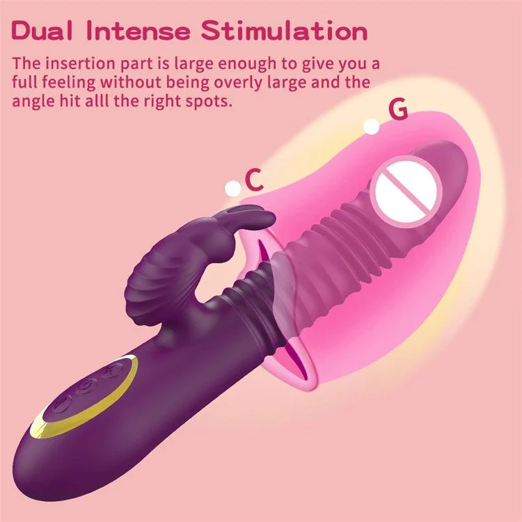 New Arrival 3 in 1 G Spot Clitoral Stimulator Heating Thrusting Rabbit Vibrator Sex Toys for Women