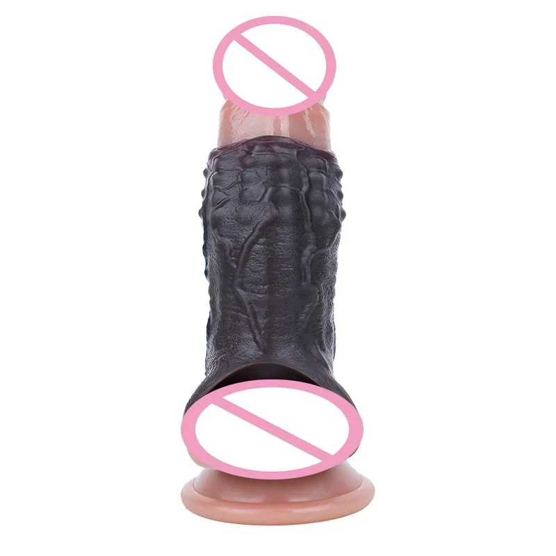 Brown Silicone Penis Sleeve for Effective Size Enhancement - Direct-to-Consumer Male Penis Extender