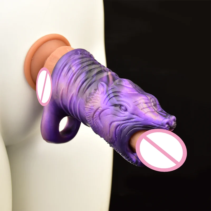 Tiger Men Penis Girth Sleeves Enlargement Sleeve Customised Made with High Quality Silicone Material for Adults