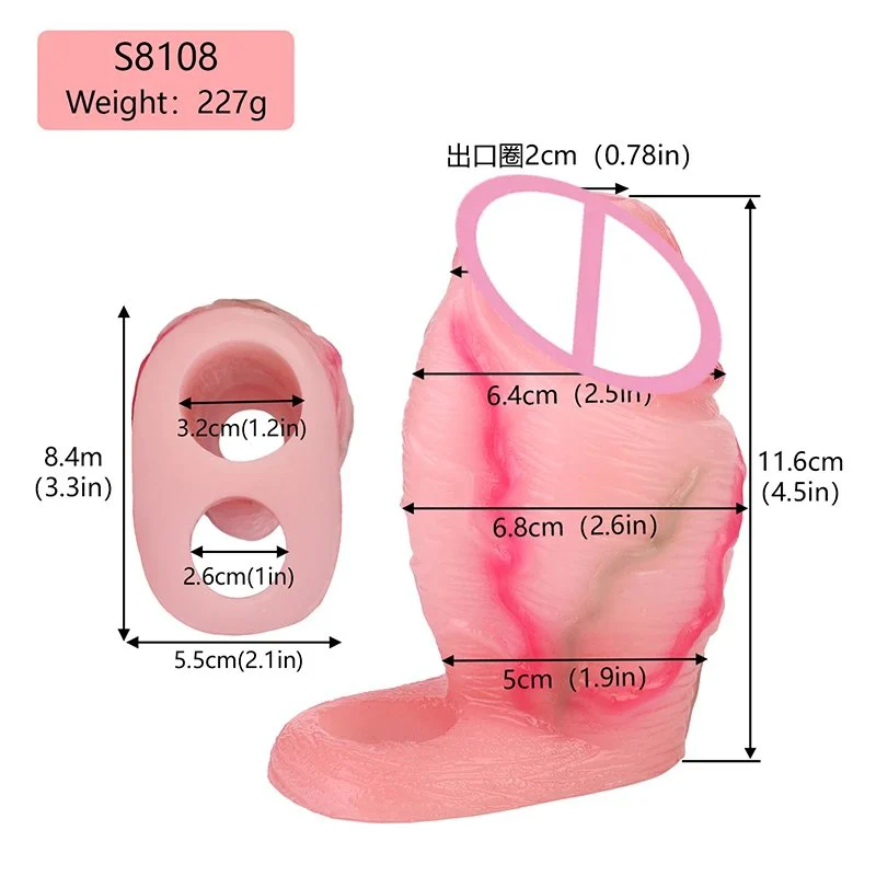 Ultra Realistic Penis Sleeve Sex Toys Pinkish Cock Sleeve Extension Penis Ring Enlarger Male Masturbator for Adult Couples