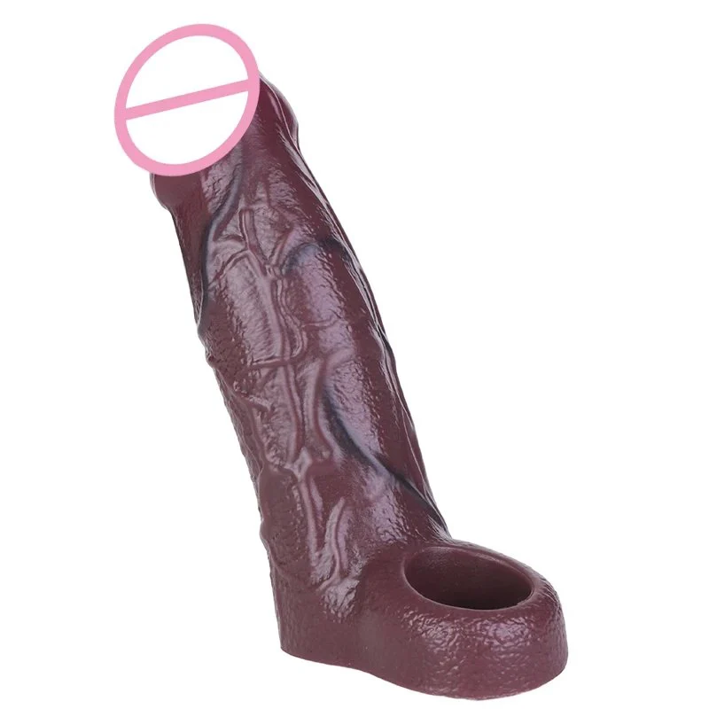 Uncut Soft Realistic Penis Sleeve Silicone Dick Enlargement Extender Delay Ejaculation G Spot Stimulator Male Men Sex Toys