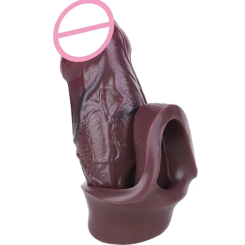 Uncut Soft Realistic Penis Sleeve Silicone Dick Enlargement Extender Delay Ejaculation G Spot Stimulator Male Men Sex Toys