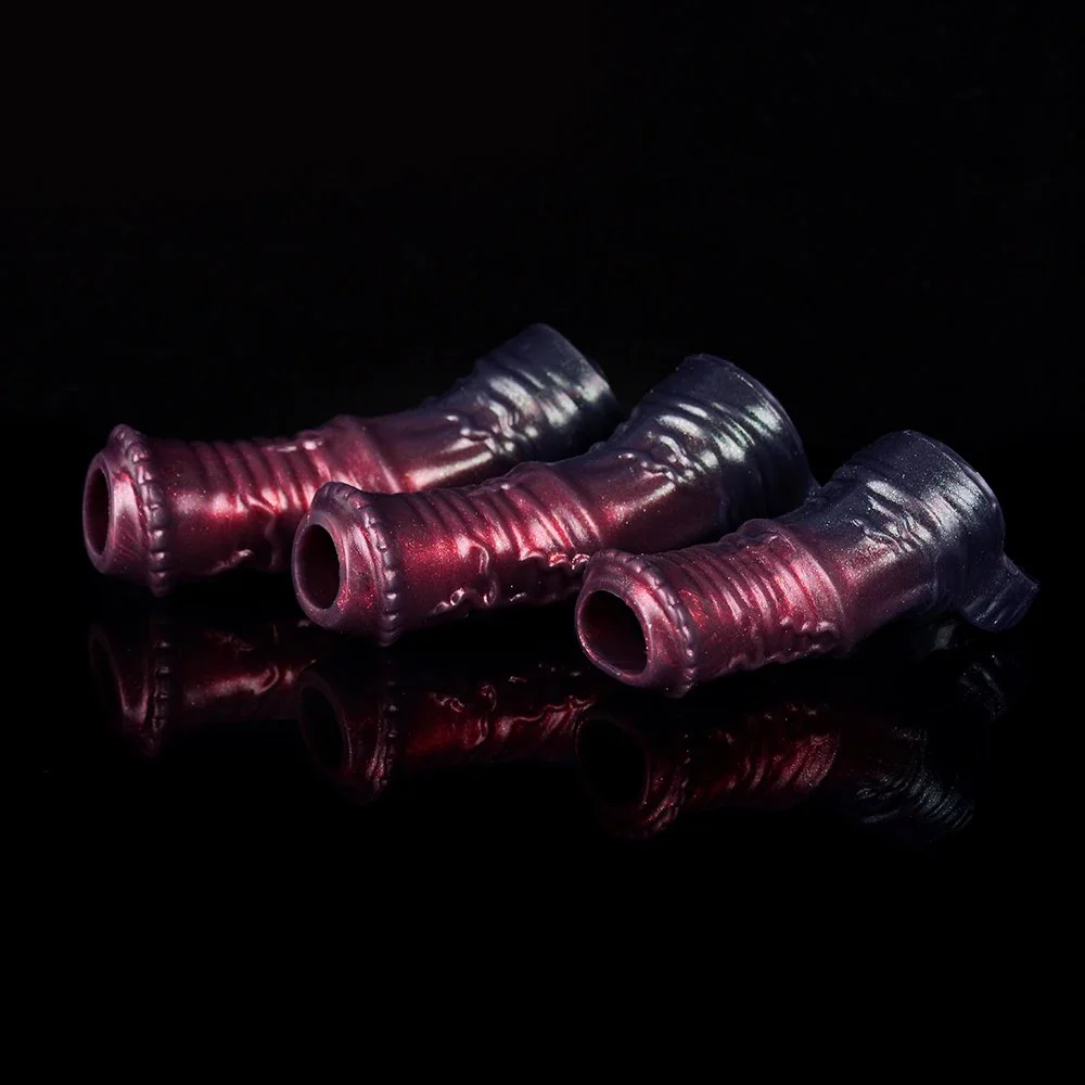 Cock Sleeve Reusable Penis Sleeve Cock Ring Extender with 3 Active Size Silicone Cock Ring Penis Enlarger for Go-Long