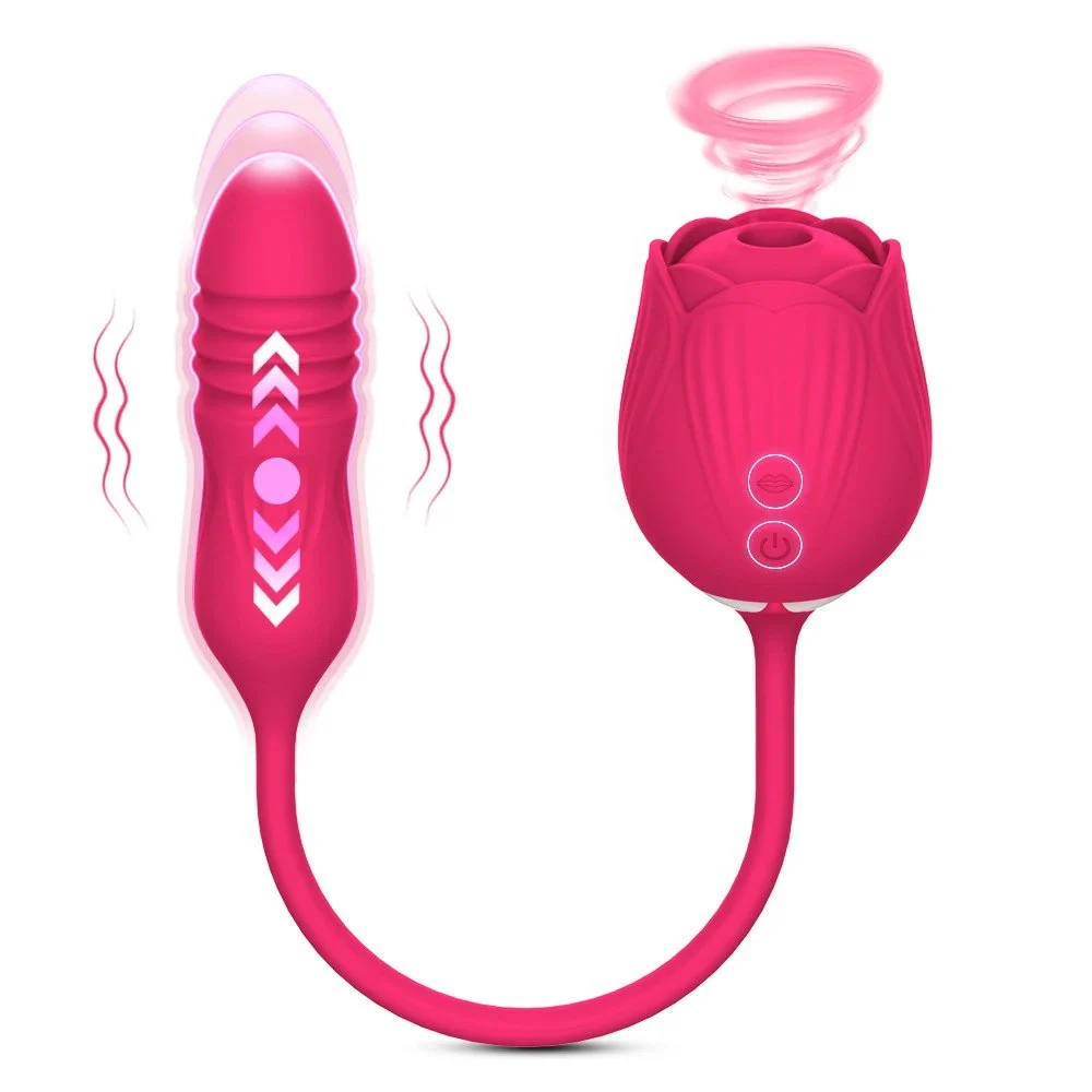 10 Modes Flower Dildo Nipple Clitoral Stimulator Tongue Licking Rose Sucking Telescopic Vibrator Women