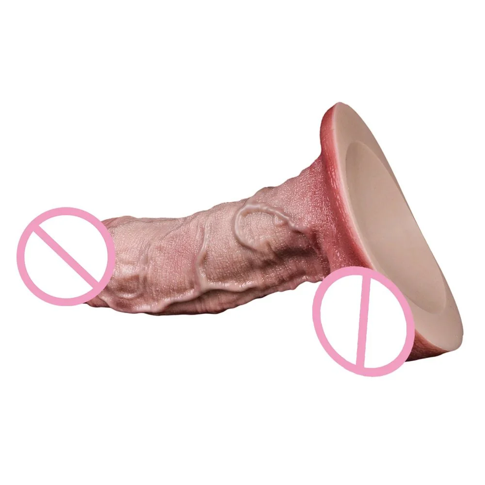 Ultra-Realistic Dual-Layer Silicone Dildo Lifelike Penis Design Adult Sex Toy for Men and Couples