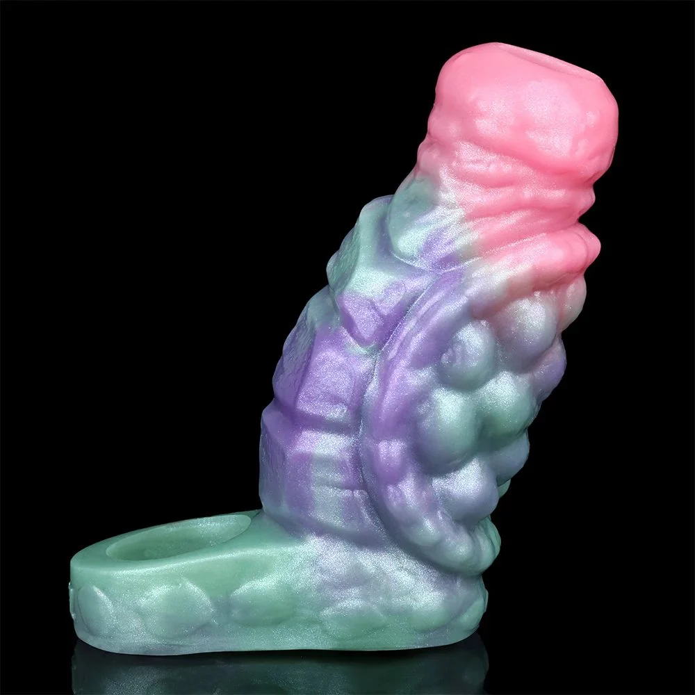 Design Fantasy Penis Sleeve with Tortoiseshell Modeling G-spot Reusable Dildo Sleeve for Men Masturbator