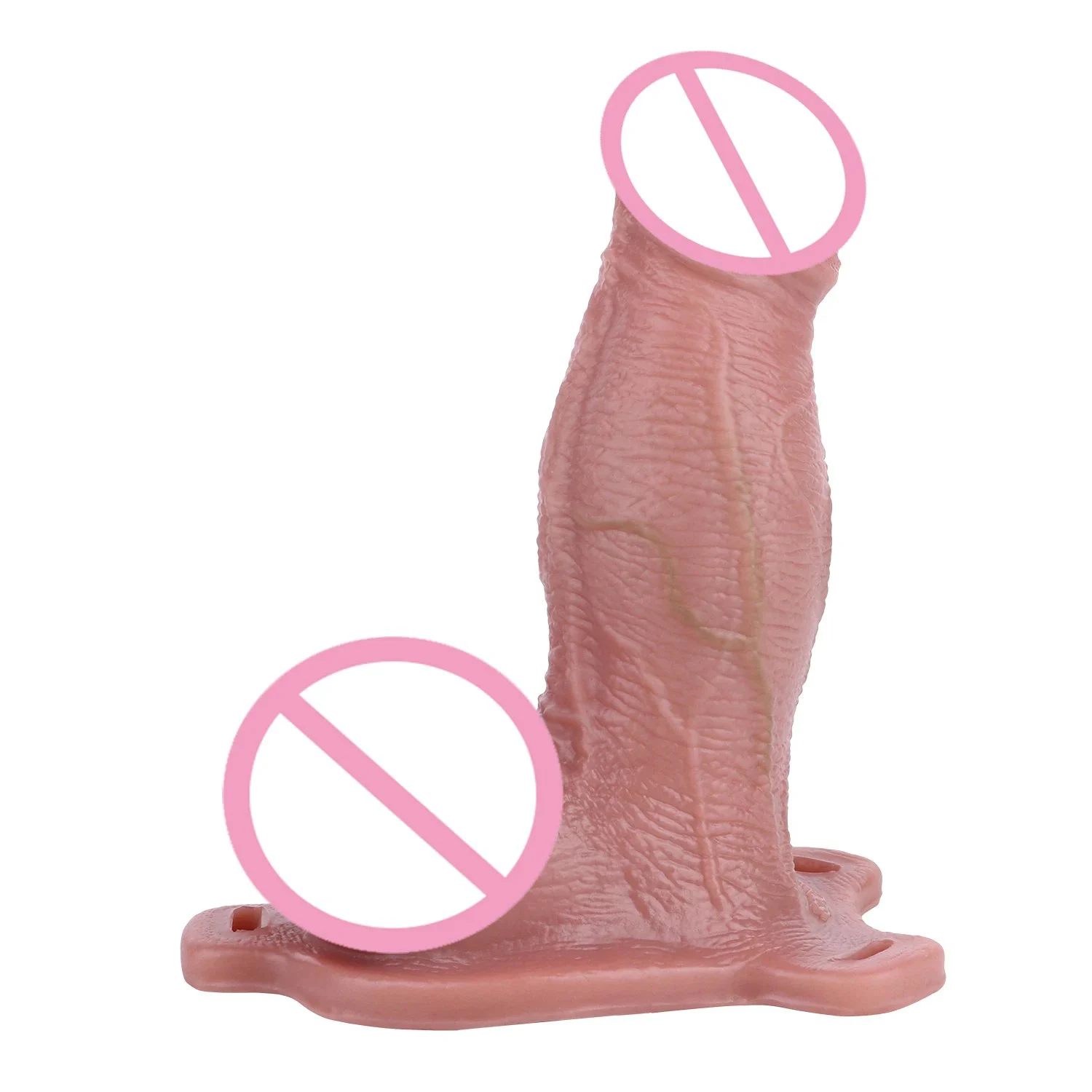 7''Realistic Penis Sleeve Reusable Dildo Sleeve with Belt Penis Enlarger Sleeve Condom for Male Penis Sheath Adult Sex Toys