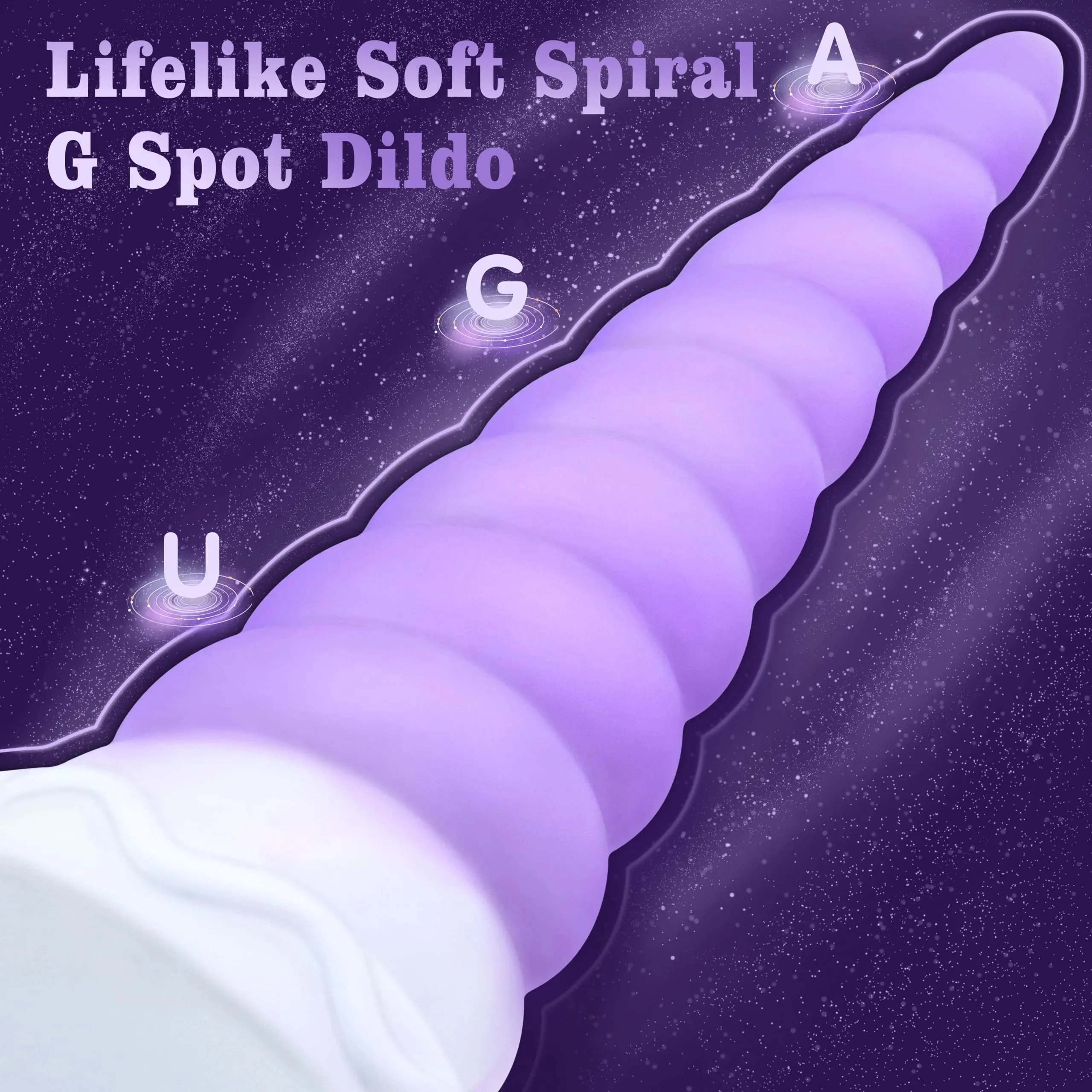 7.68in Silicone Anal Stretcher Spiral Butt Plug Soft Strong Suction Cup Hands-Free Waterproof Eco-Friendly Gelance Adult Toy for