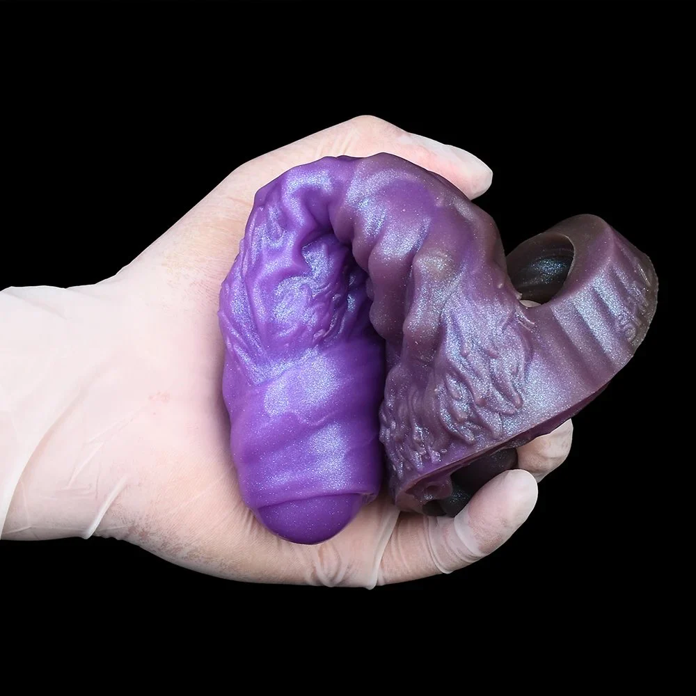Alien Grainy Penis Sleeve 5 Inch Reusable Realistic Silicone Alien Penis Extender Sleeve Condom for Male Enlarger