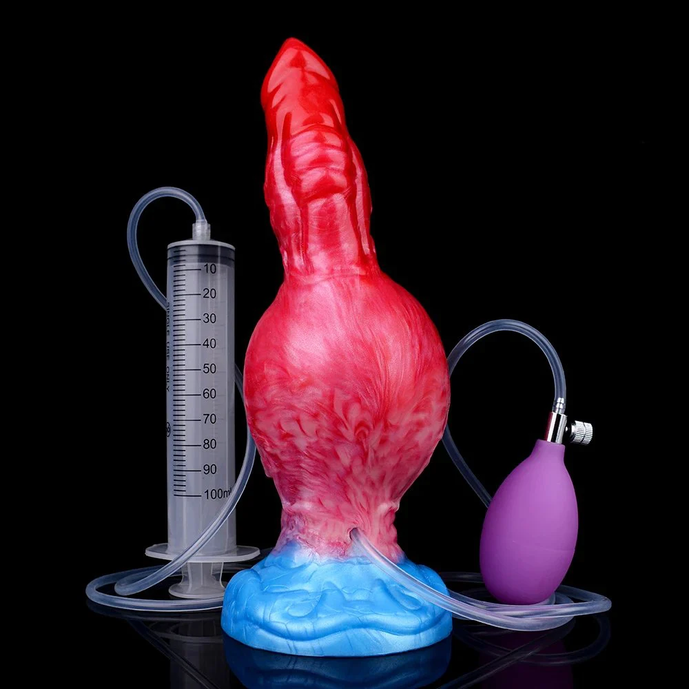 9 Inch Valla Knot Horse Dildo Skin Friendly Soft Silicone Inflatable Squirting Anal Plug Adult Game Flirting Masturbator Sex Toy