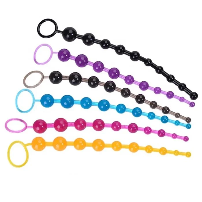 Adult Men's Anal Beads Sex Toys 10 Butt Plug with Finger Loop for Convenient Masturbation